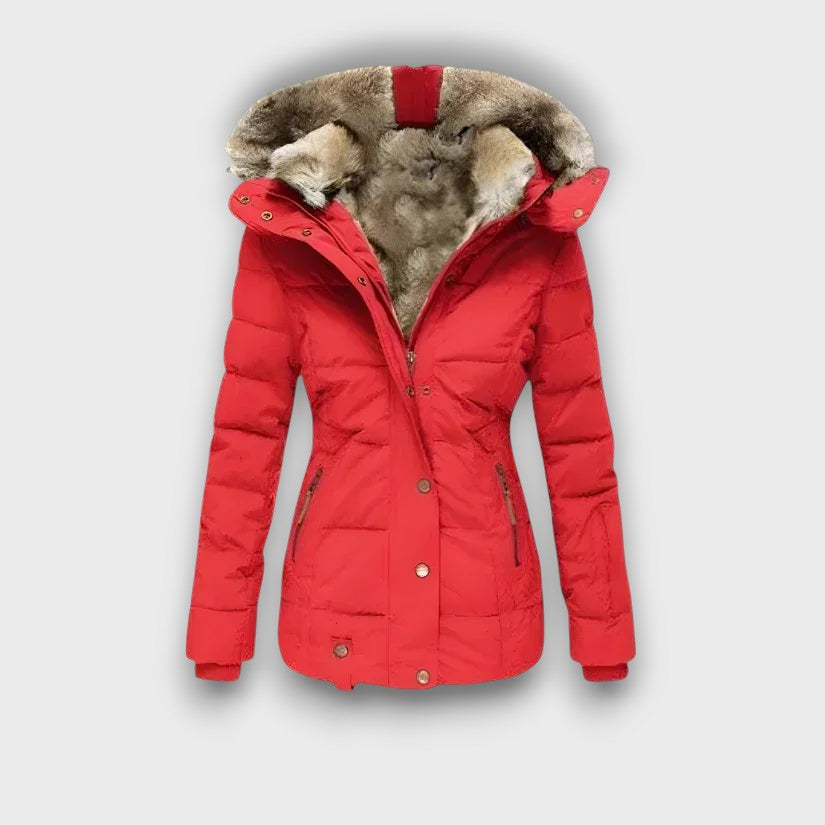 Veste d’hiver femme doublée en fausse fourrure