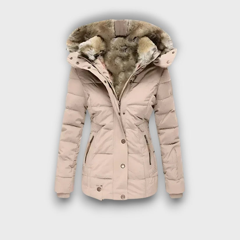 Veste d’hiver femme doublée en fausse fourrure