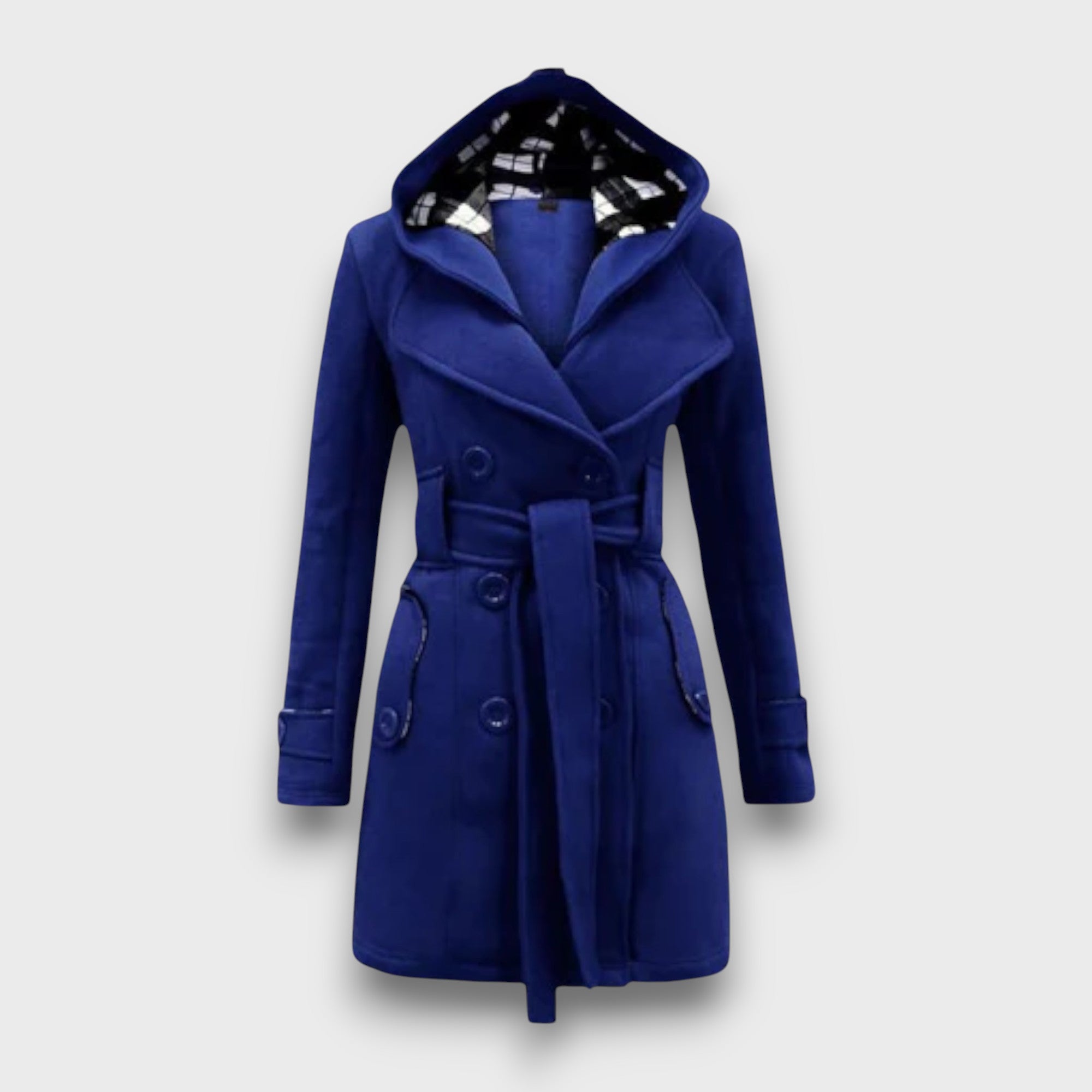 Trench-coat femme avec capuche et ceinture