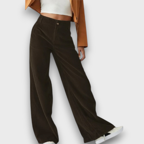 Pantalon en velours côtelé large (femme)