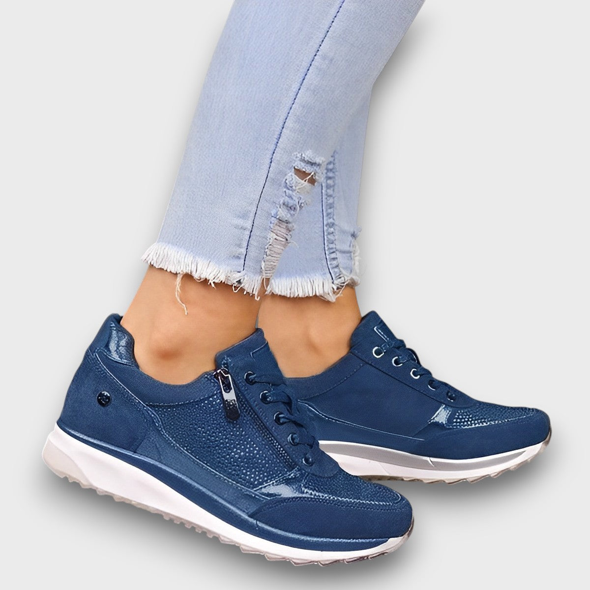 Baskets femme avec détails métalliques
