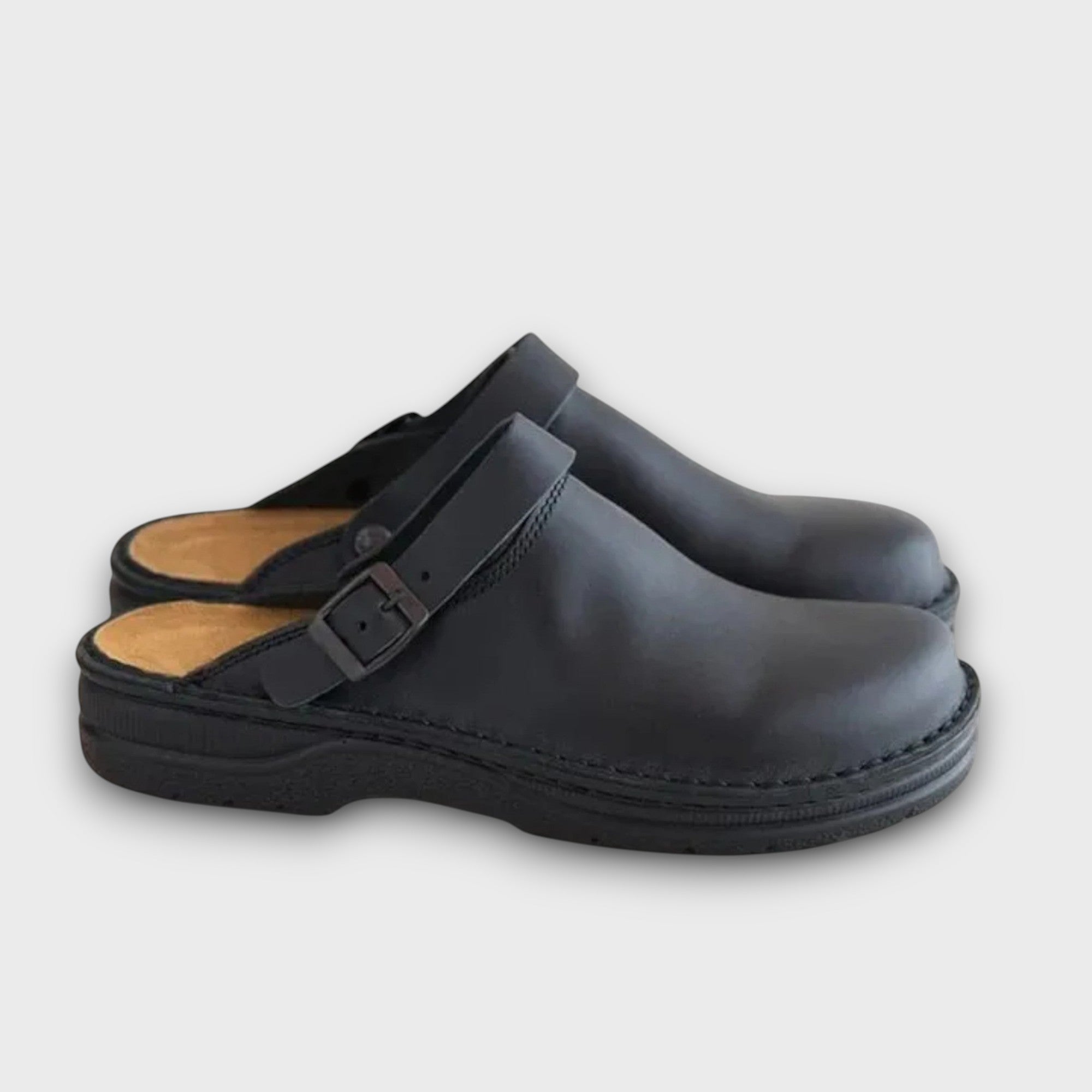 Sabots homme en cuir avec bride réglable