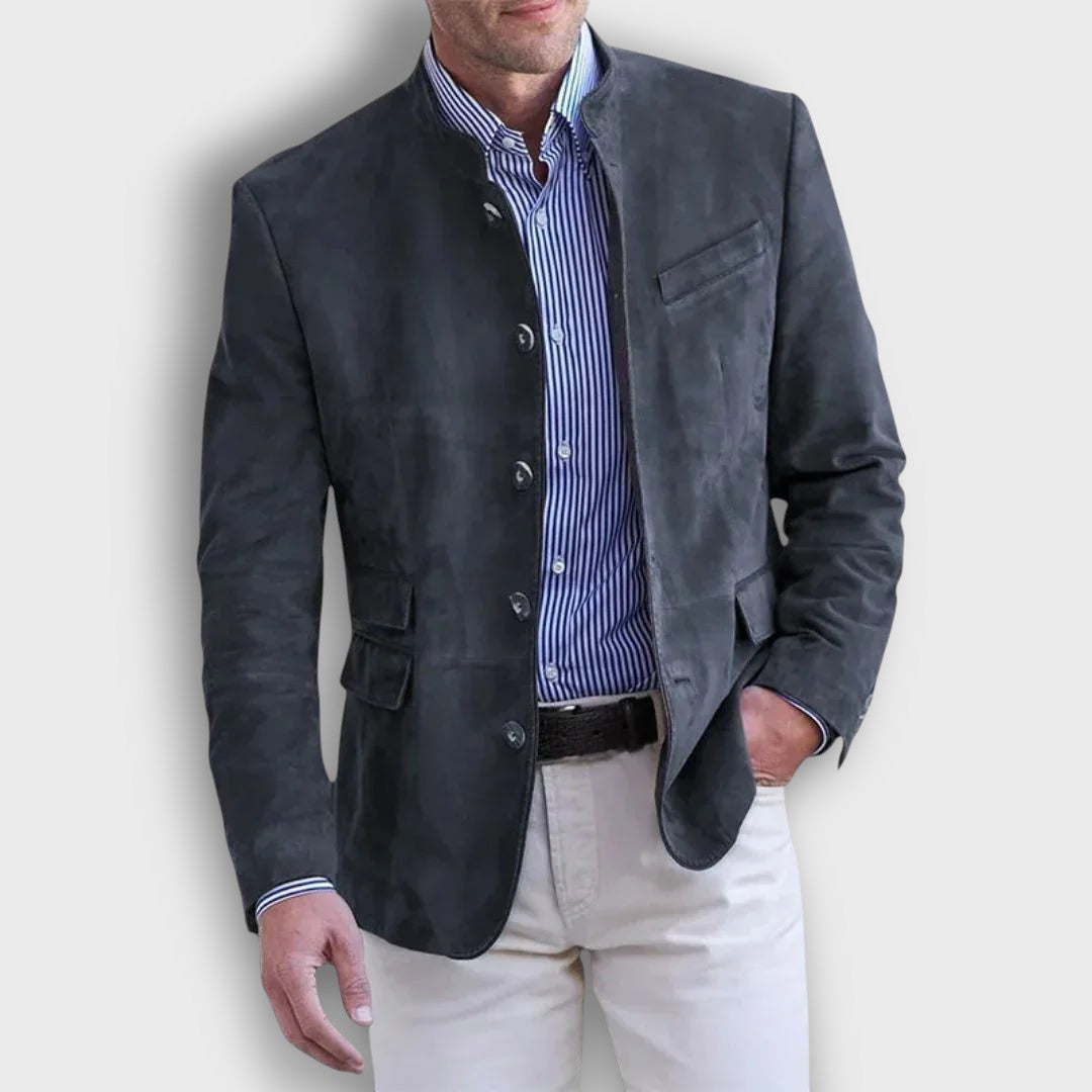 Blazer en daim à col montant (homme)