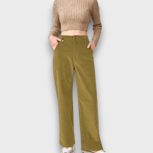 Pantalon en velours côtelé large (femme)