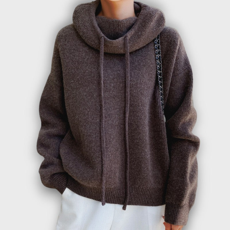 Pull oversize à capuche en maille