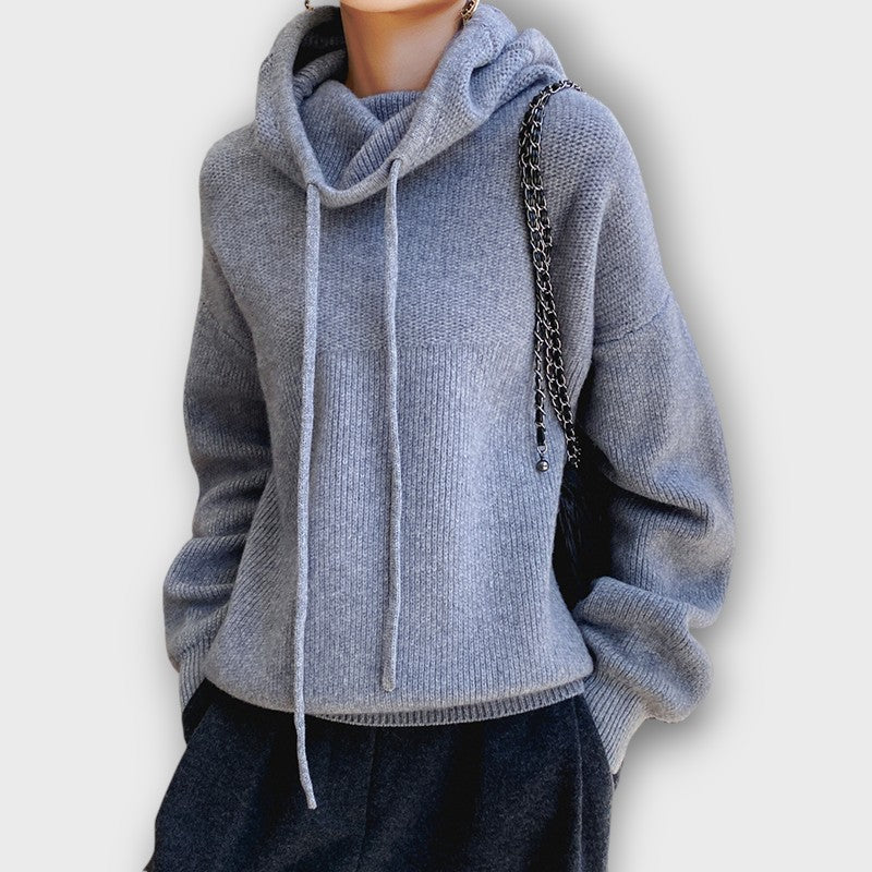 Pull oversize à capuche en maille