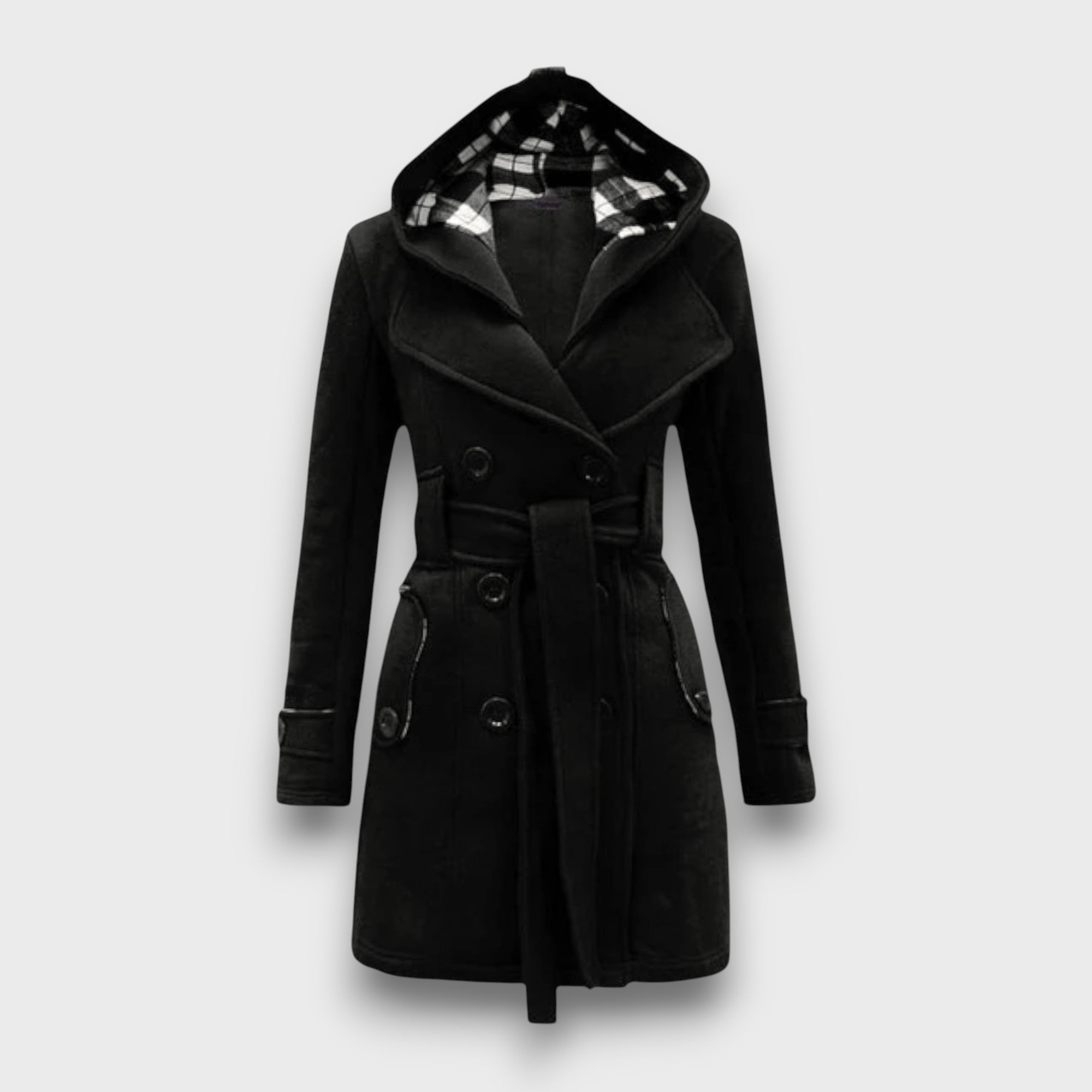 Trench-coat femme avec capuche et ceinture