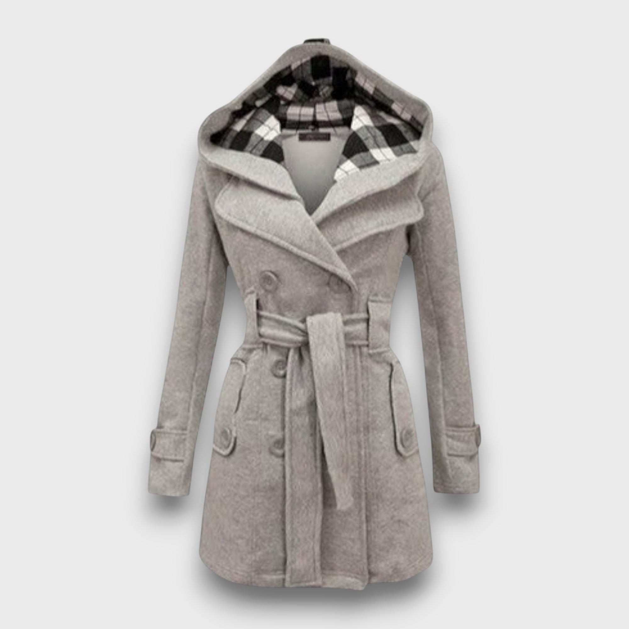 Trench-coat femme avec capuche et ceinture
