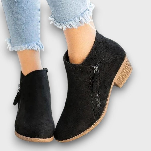 Bottines en daim à petit talon (femme)