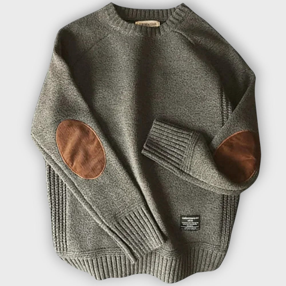Pull en tricot avec coudières (homme)