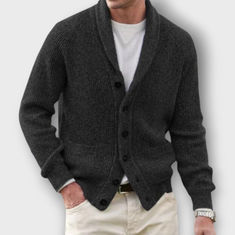 Gilet en tricot à col châle (homme)
