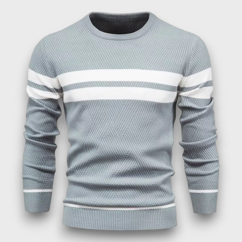 Pull fin à rayures et col rond (homme)