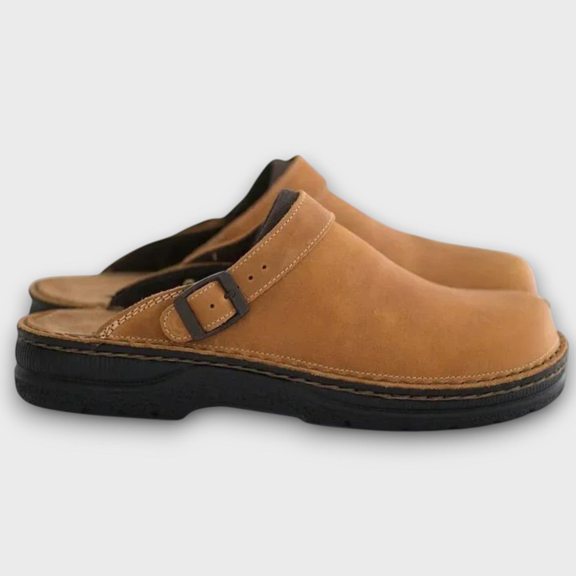 Sabots homme en cuir avec bride réglable