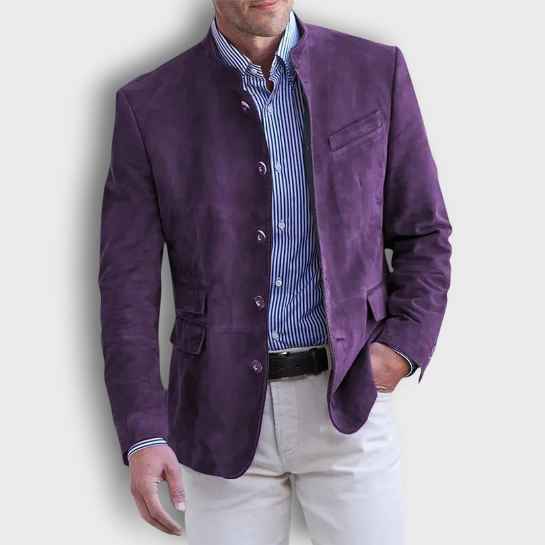 Blazer en daim à col montant (homme)