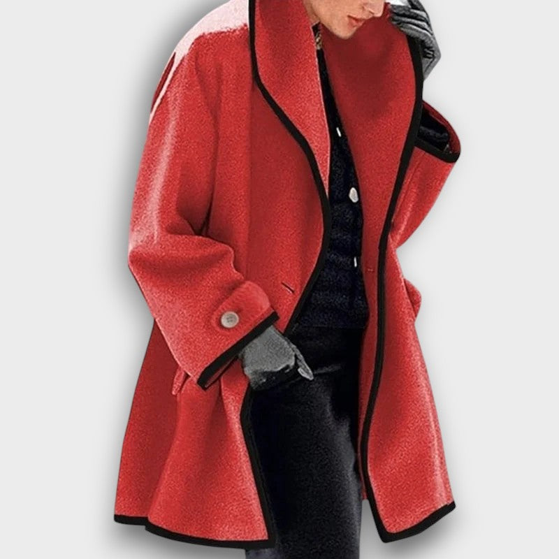 Manteau oversize avec passepoil contrasté (femme)