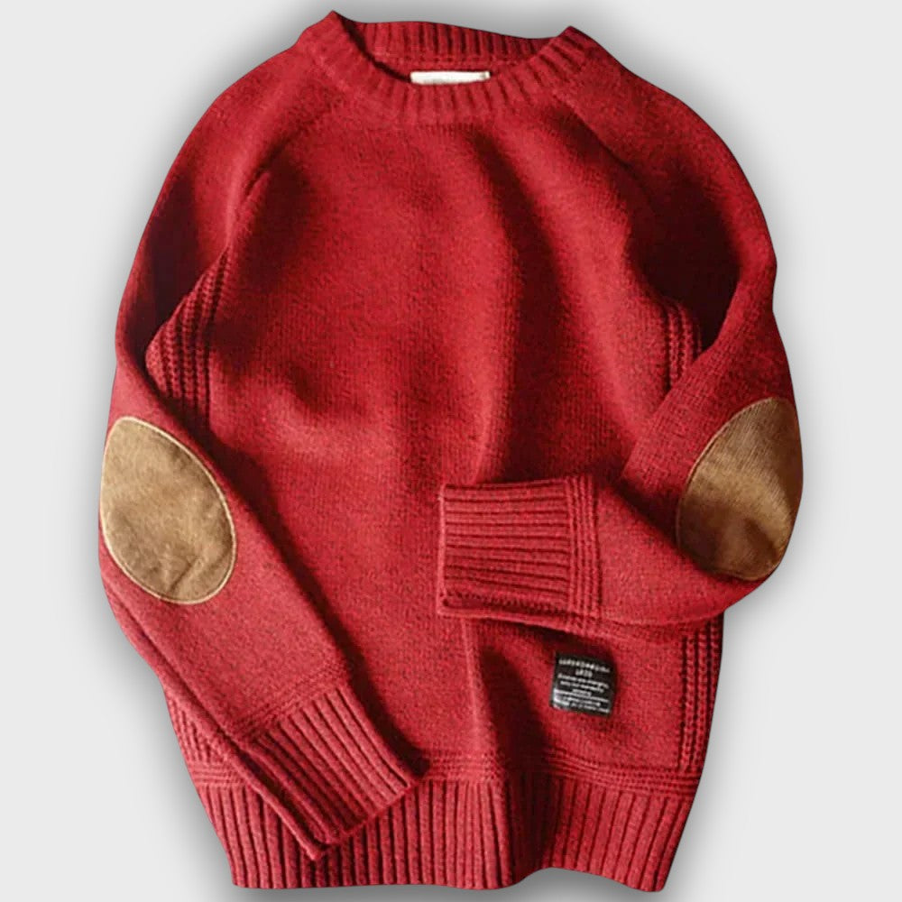 Pull en tricot avec coudières (homme)