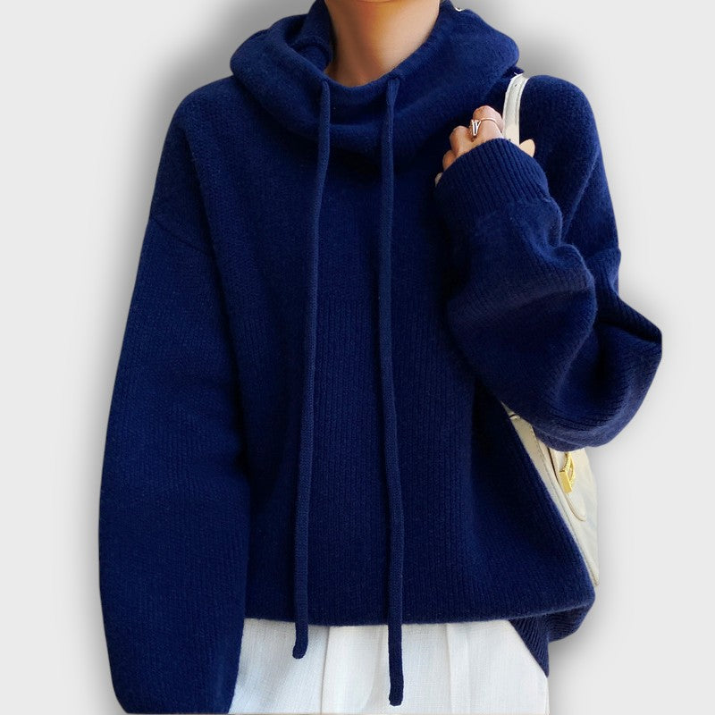 Pull oversize à capuche en maille